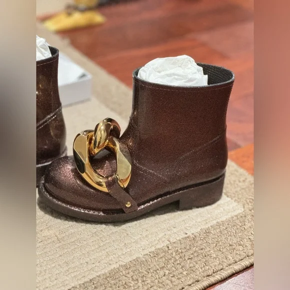 JW Anderson Brown Glitter Rubber Ankle Boot(Rain Boot) Size 36 - Picture 3 of 12